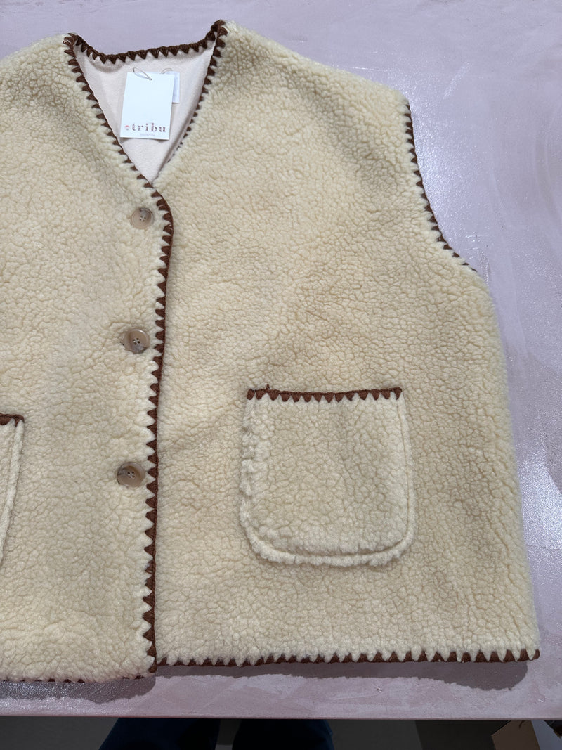 Stitch teddy vest - Cream