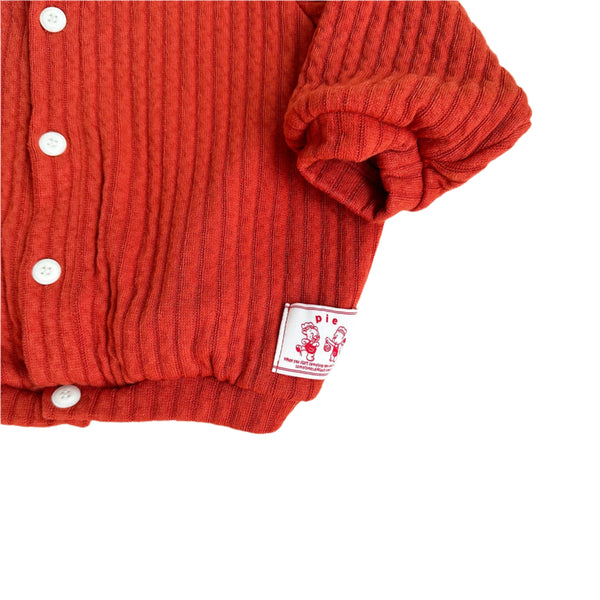 Structured raglan cardigan - Brick
