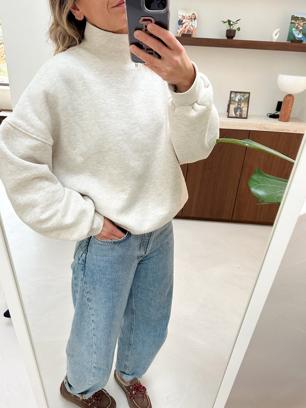 Soft turtleneck sweatshirt - Oatmeal