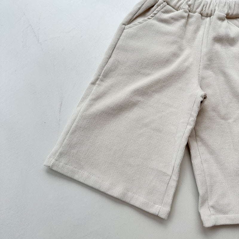 Wide corduroy pants - Cream