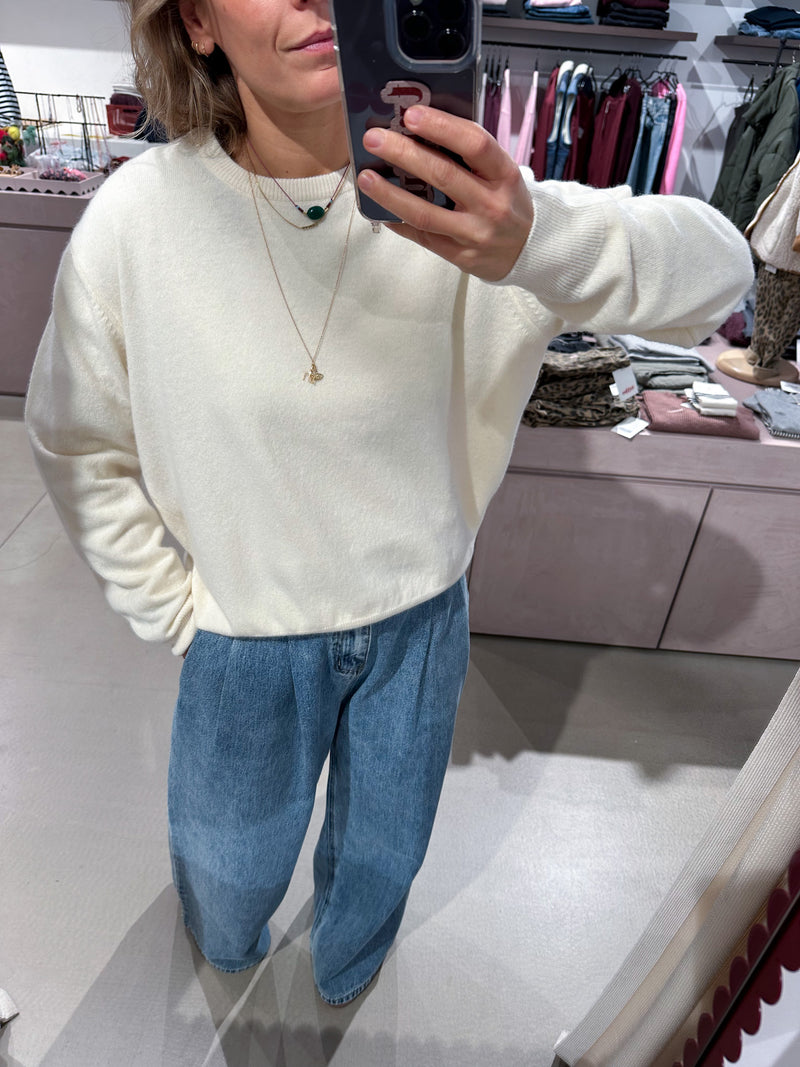 Fine wool jumper - Cream
