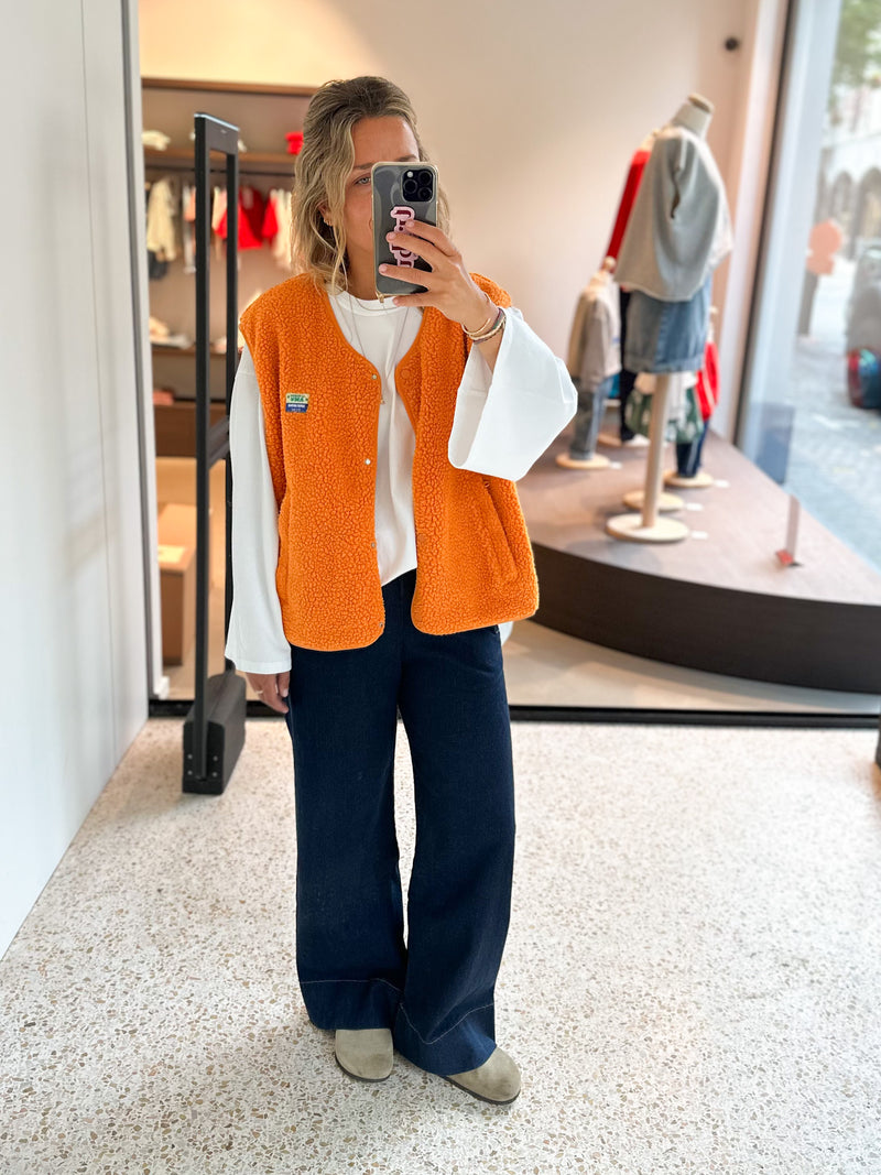Hoktown pile vest - Nectarine
