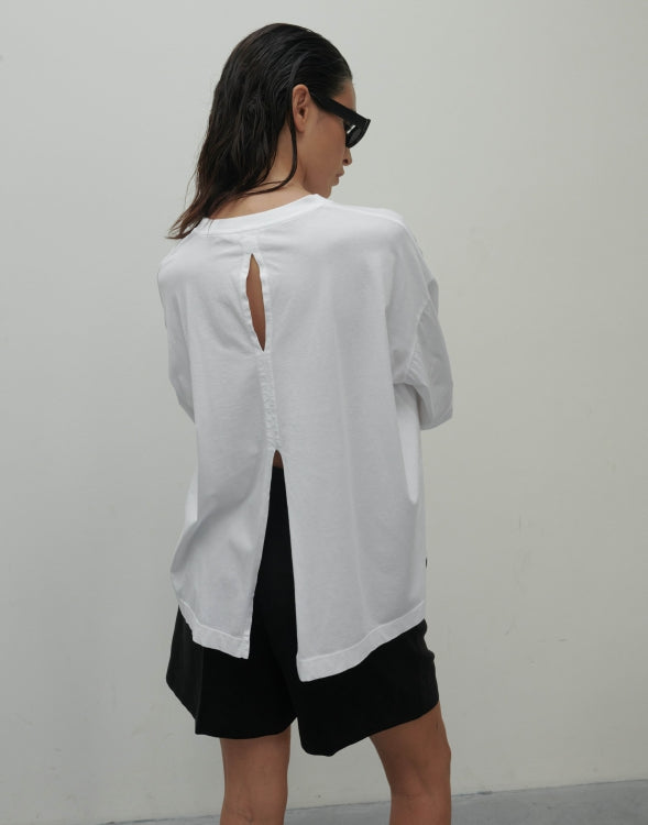 Arisa open back tee - White