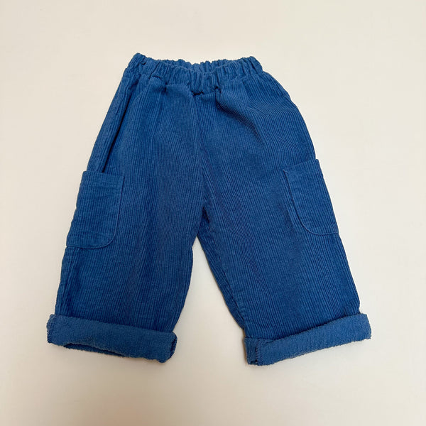 Wide corduroy pocket pants - Blue