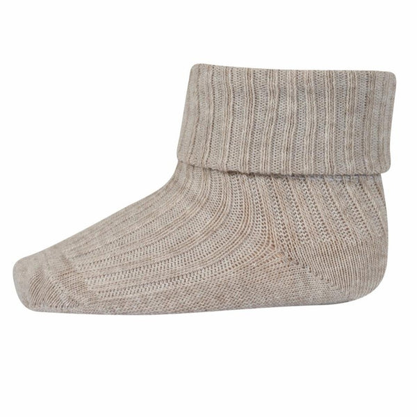 Cotton rib socks - Beige melange