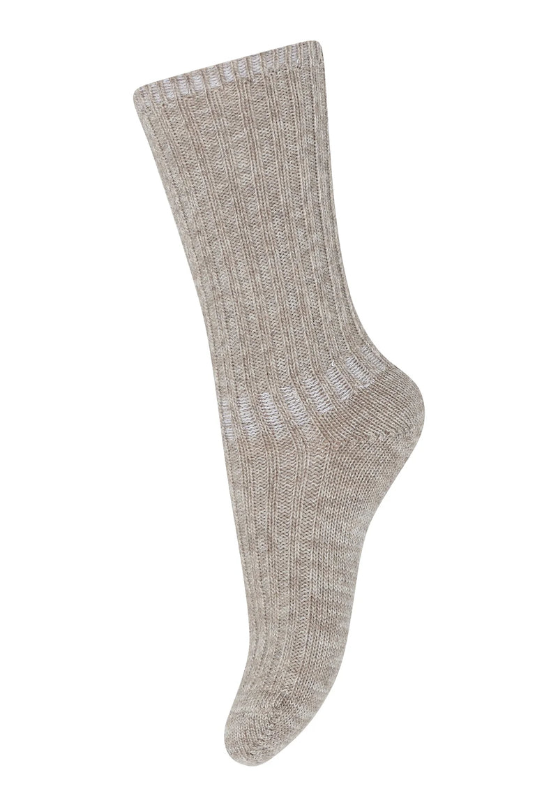 Quinn wool socks - Beige melange