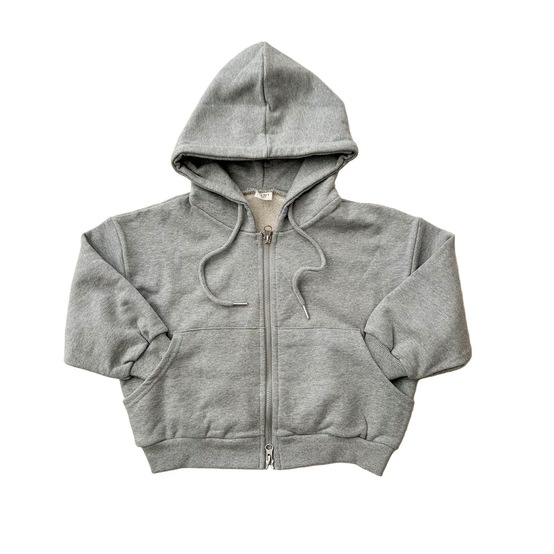 Oversized zip up hoodie - Grey melange