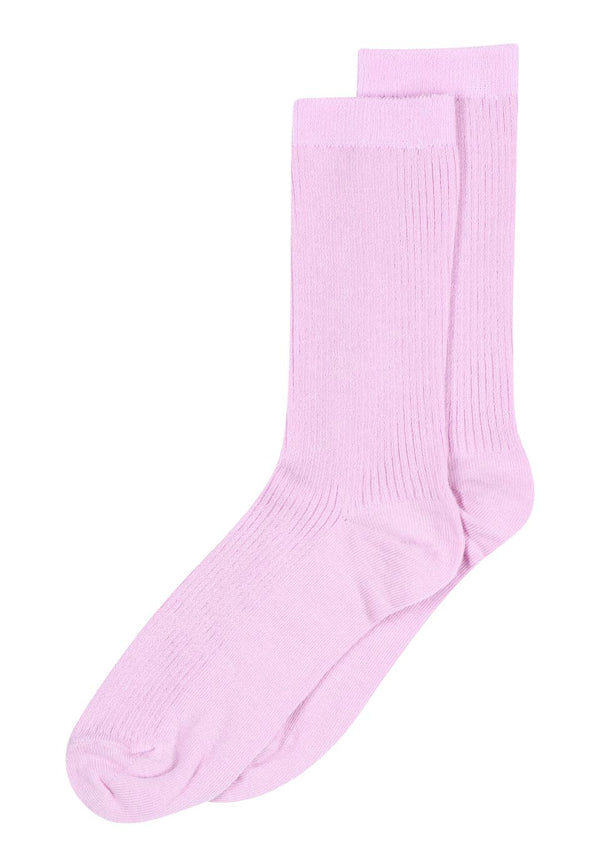 Fine cotton rib socks - Lilac