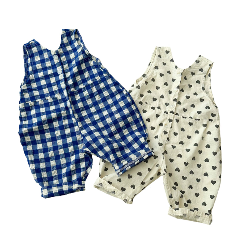 Summer check onesie - Blue
