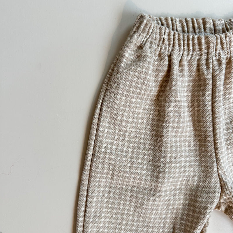 Mini check pants - Beige check