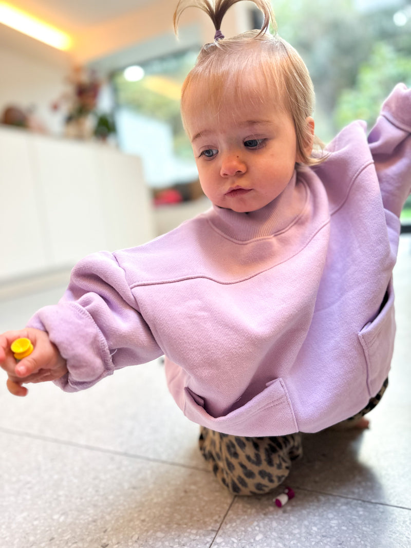 Billie fleeced pocket sweater - Lilac