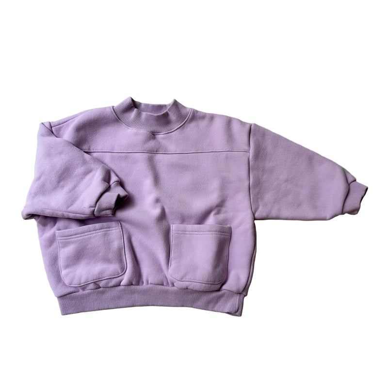 Billie fleeced pocket sweater - Lilac