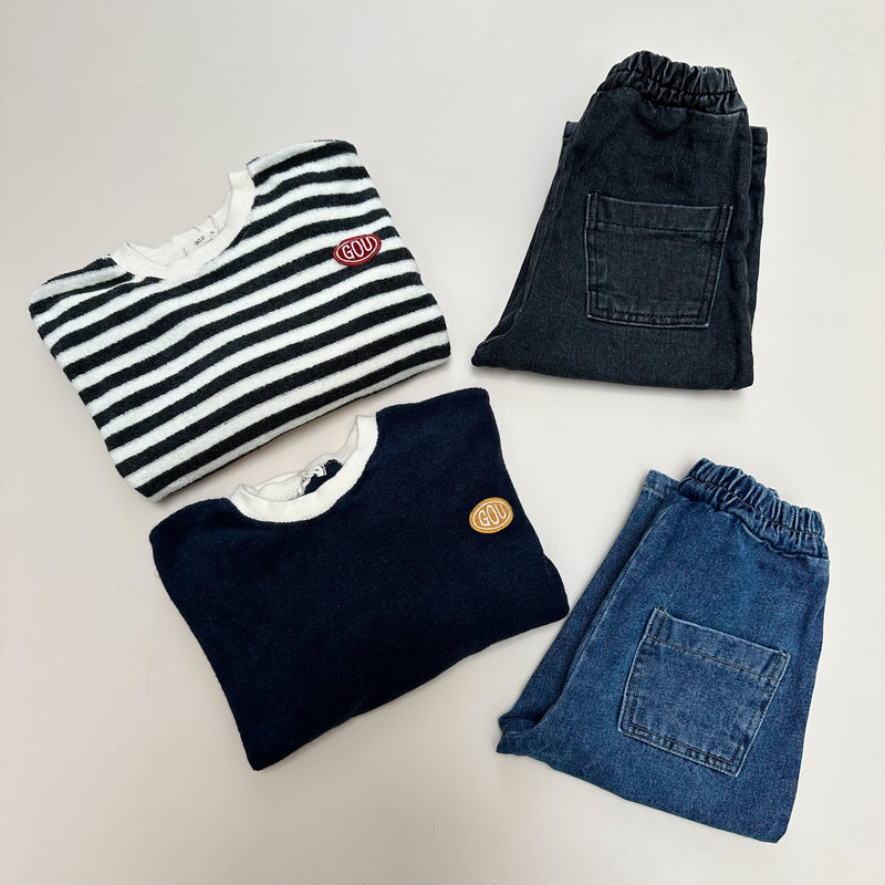 Basic denim pants - Washed blue denim