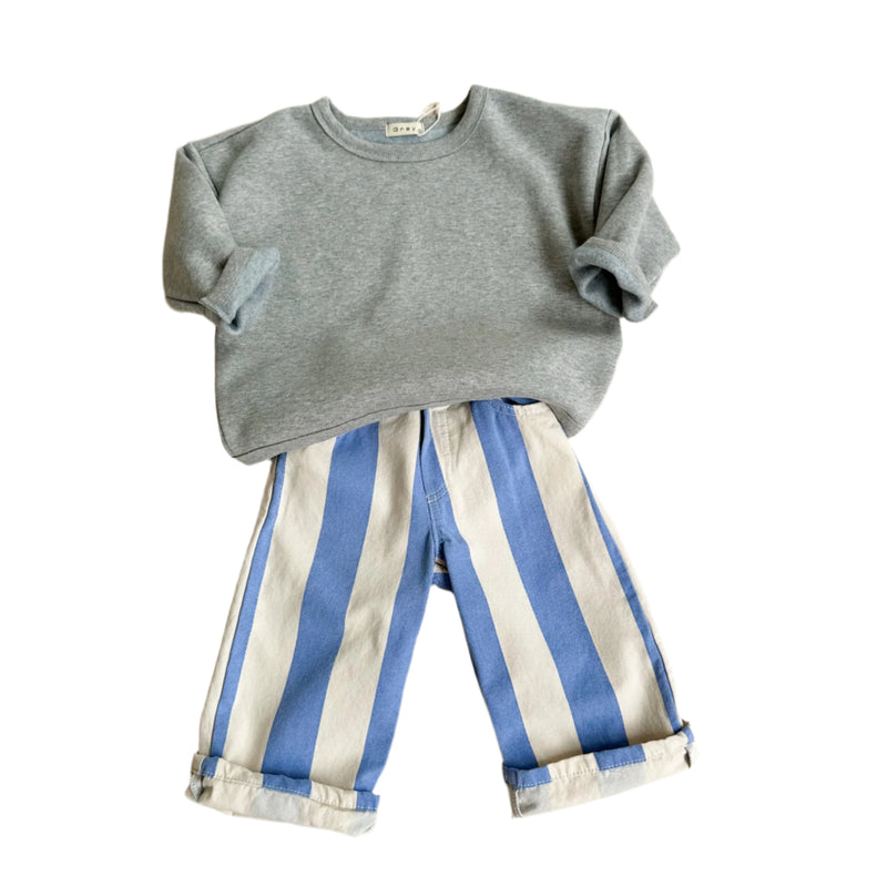 Wide stripe pants - Sky