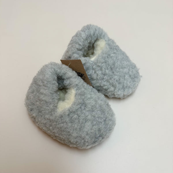 Wool sheep slipper kids - Soft grey