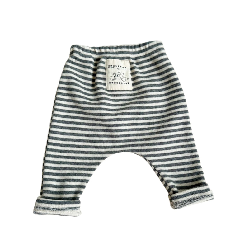 Bebe soft stripe leggings - Dark grey melange