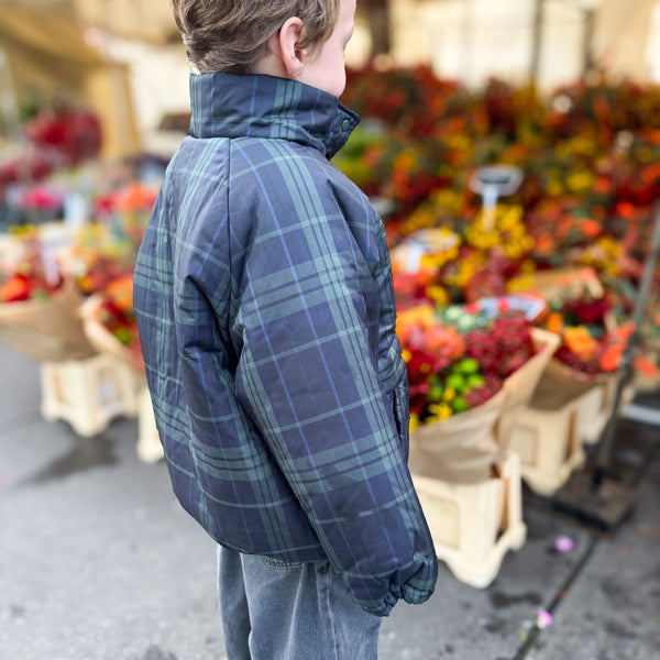 Tori check jacket with fleece - Navy/green