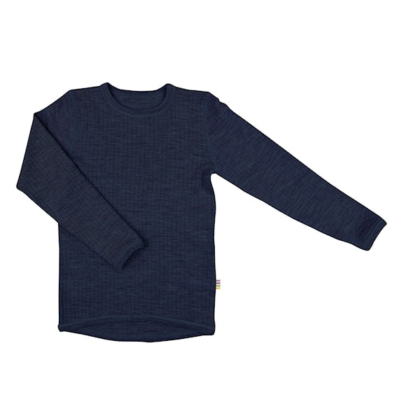 Merino wool rib tee - Navy