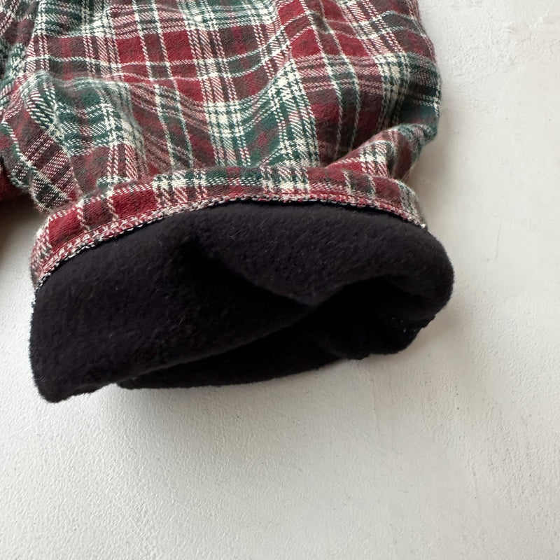 Bebe warm tartan pants - Dark green