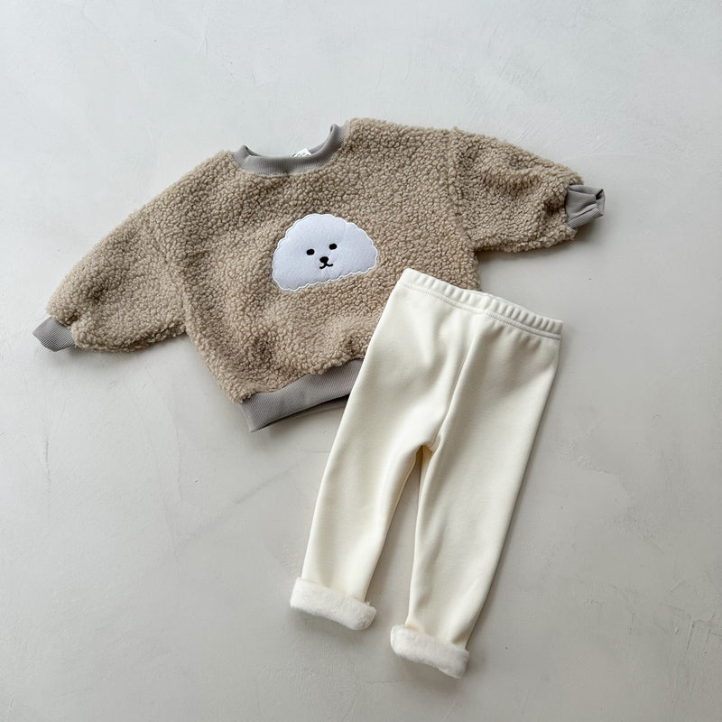 Teddy poodle legging set - Beige