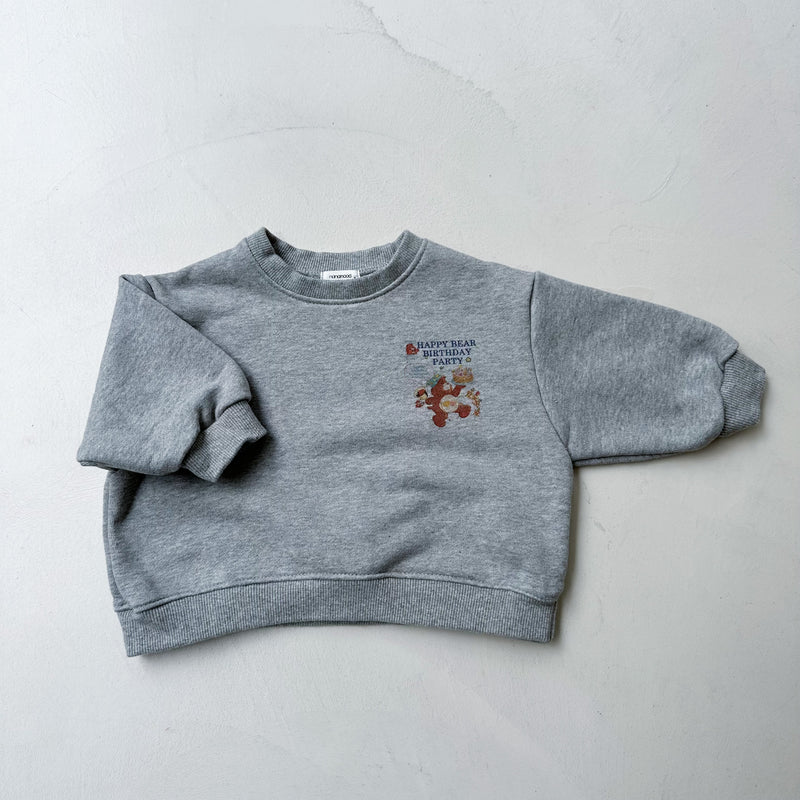 Happy bear sweatshirt - Grey melange