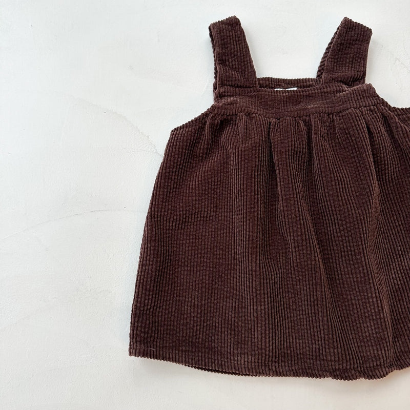 Pepper corduroy overall dress - Brown