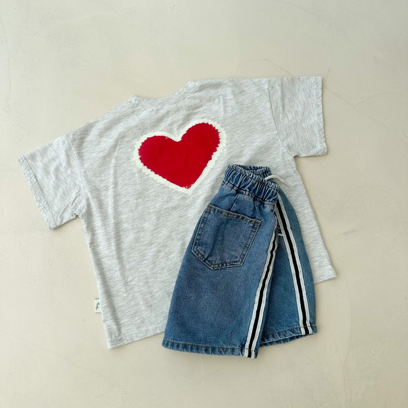 Track denim shorts - Blue