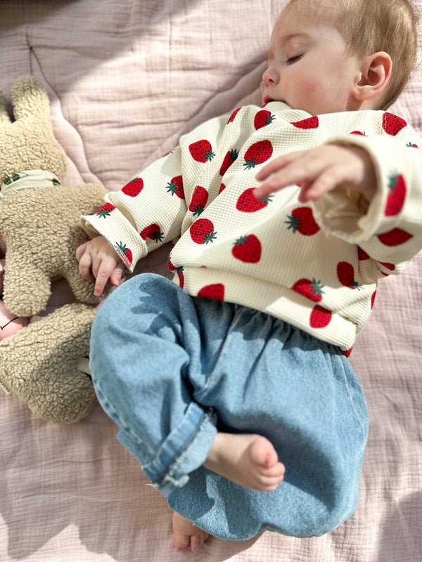 Spring waffle sweatshirt - Strawberry