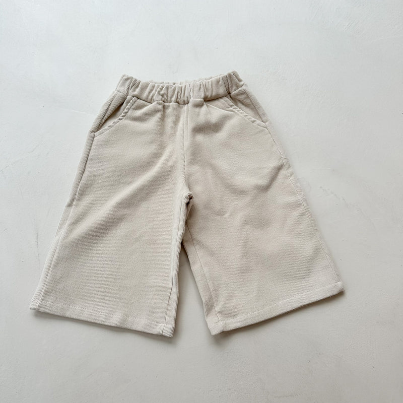 Wide corduroy pants - Cream