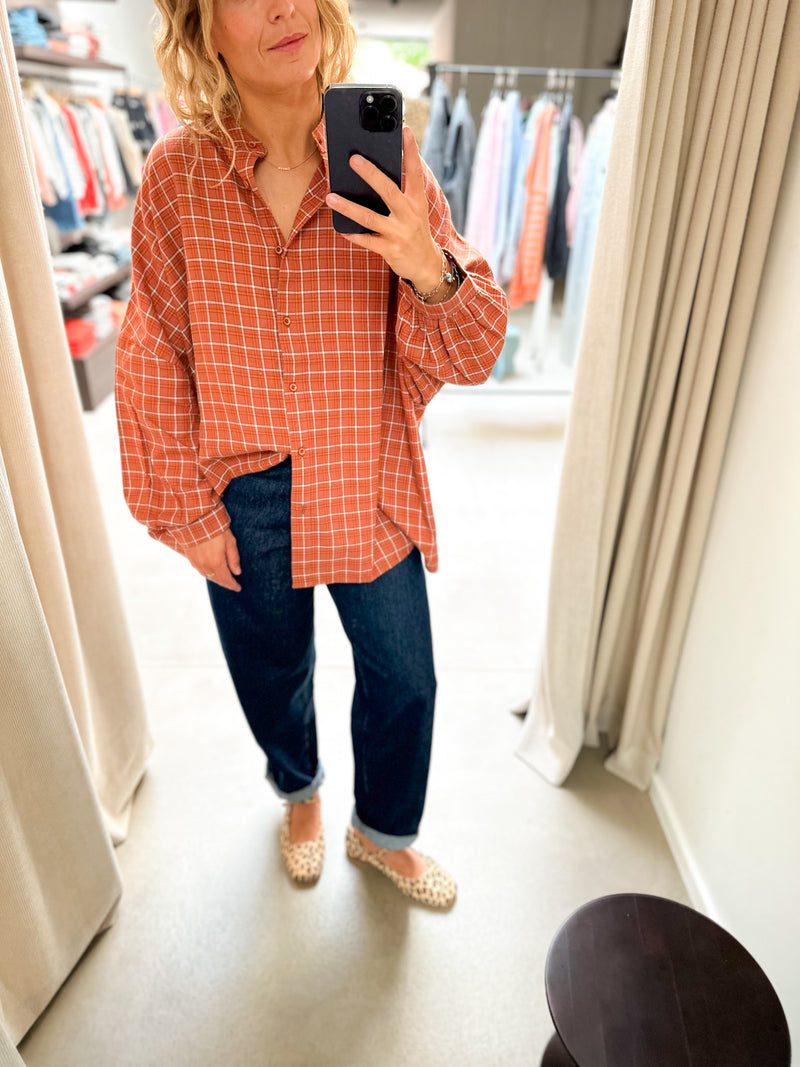 Baiau oversized check shirt - Orange