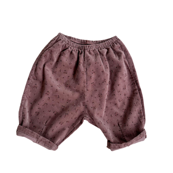 Bebe flower corduroy pants - Rose brown