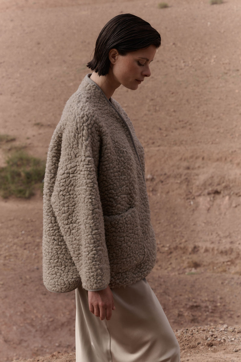 Anay wool teddy jacket - Taupe