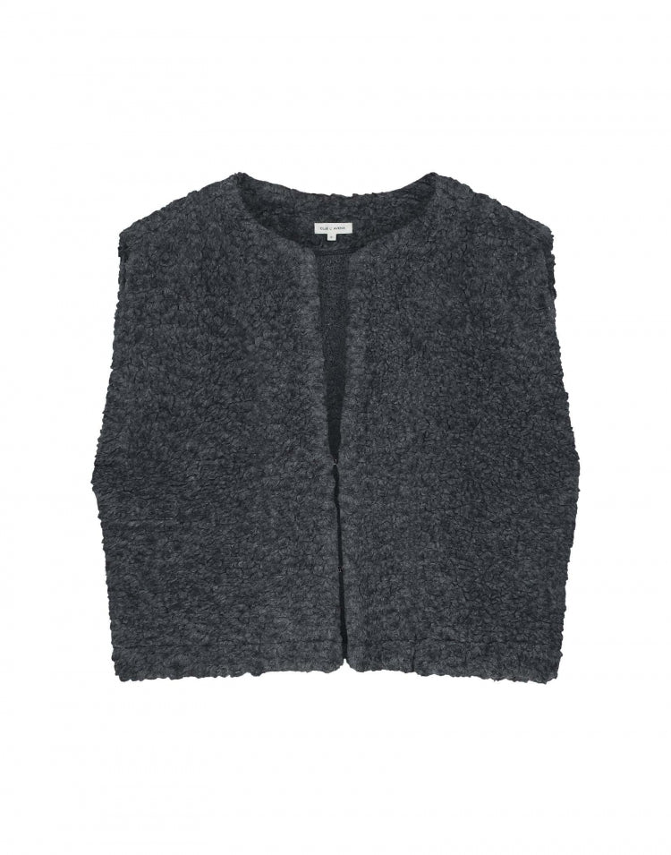 Ayaka wool teddy vest - Anthracite