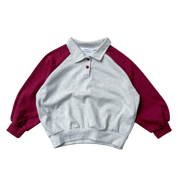 Raglan collar sweatshirt - Ruby