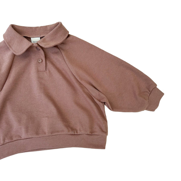 Casual polo sweatshirt - Washed pink