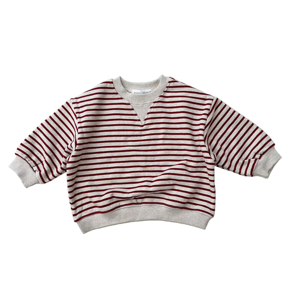 Striped crewneck sweater - Burgundy