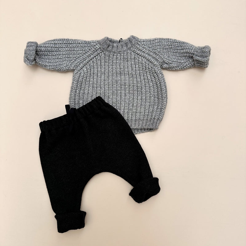 Bebe soft knitted pants - Charcoal
