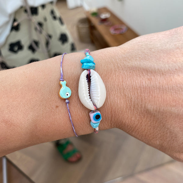 Small fish bracelet - Lilac/aqua