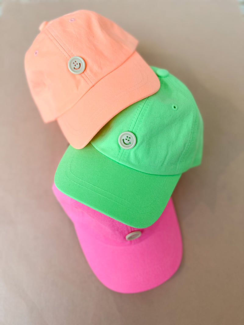 Smiley cap - Neon pink