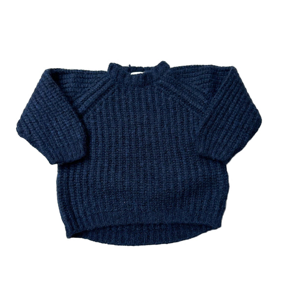 Knitted wool mix sweater - Navy