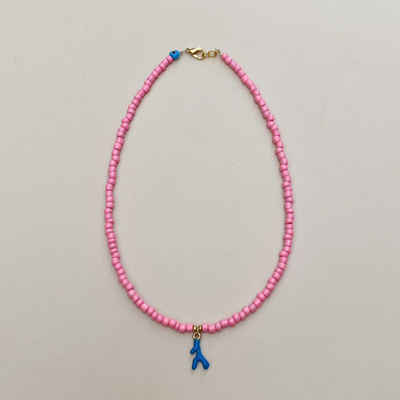 Coral pendant necklace - Pink