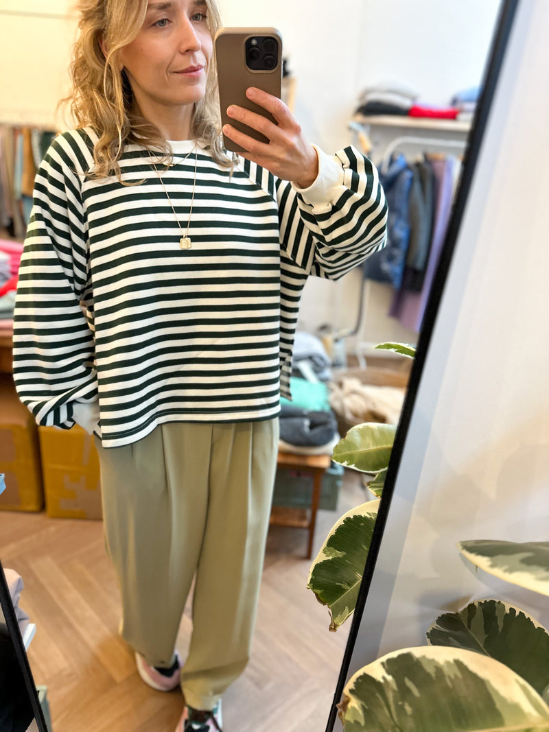 Alson striped sweatshirt - Ivory/green