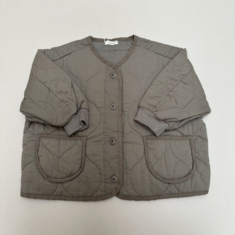 Oversized quilted jacket - Khaki grey