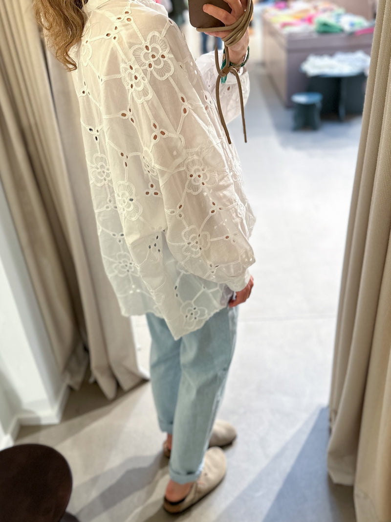 Vesta flower cotton shirt - Off white