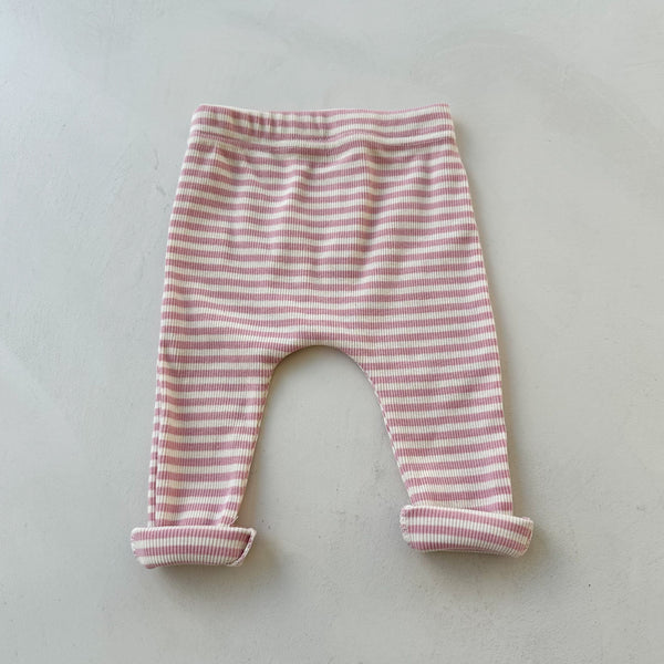 Bebe striped rib leggings - Pink