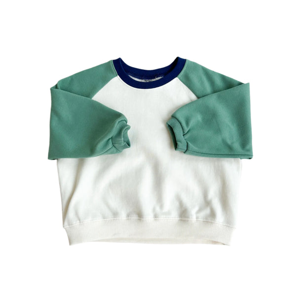Raglan colorblock sweater -  Olive green