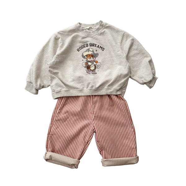Striped corduroy pants - Pink