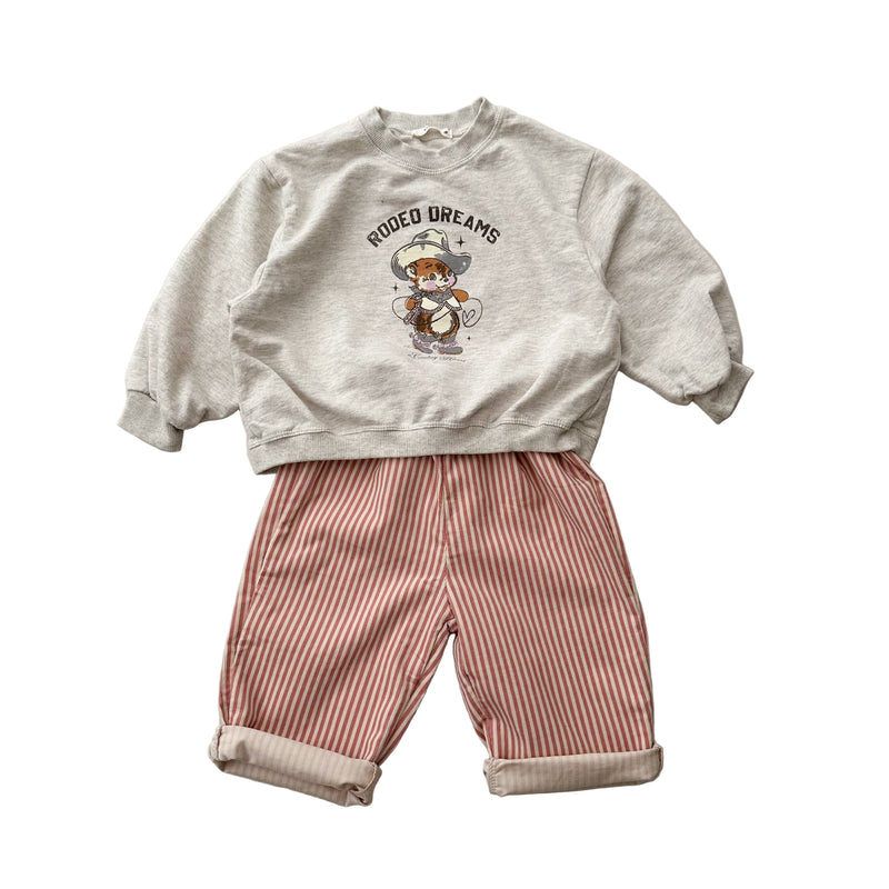 Striped corduroy pants - Pink