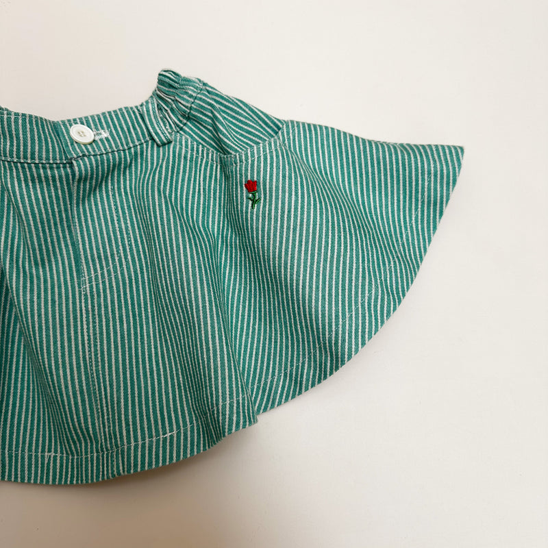 Striped denim skirt - Green