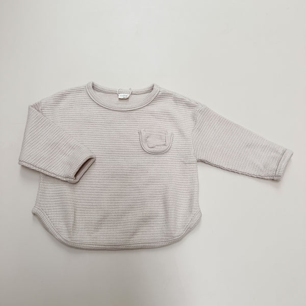 Waffle pocket tee - Light beige